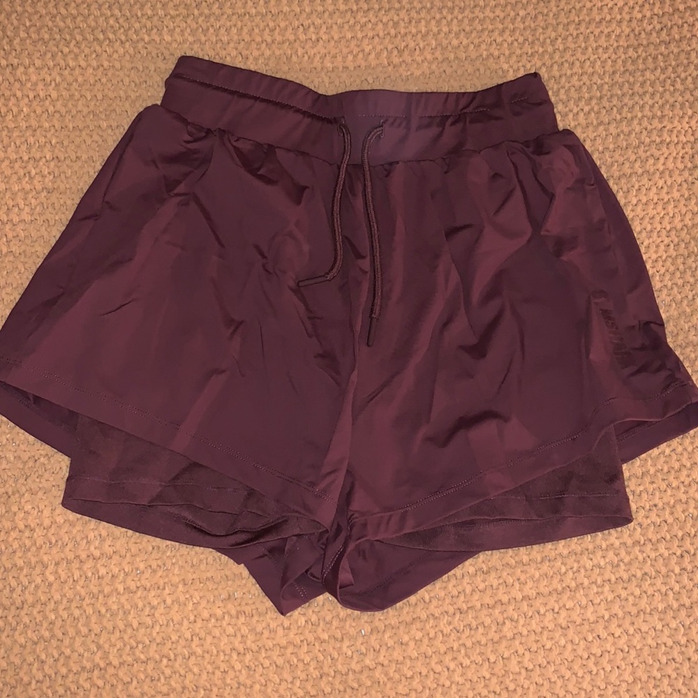 Gymshark maroon spandex under shorts